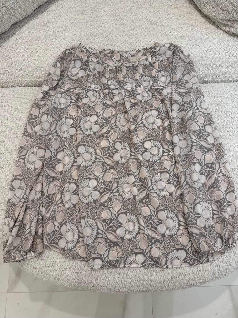 LOFT Flowy Patterned Long Sleeve Top